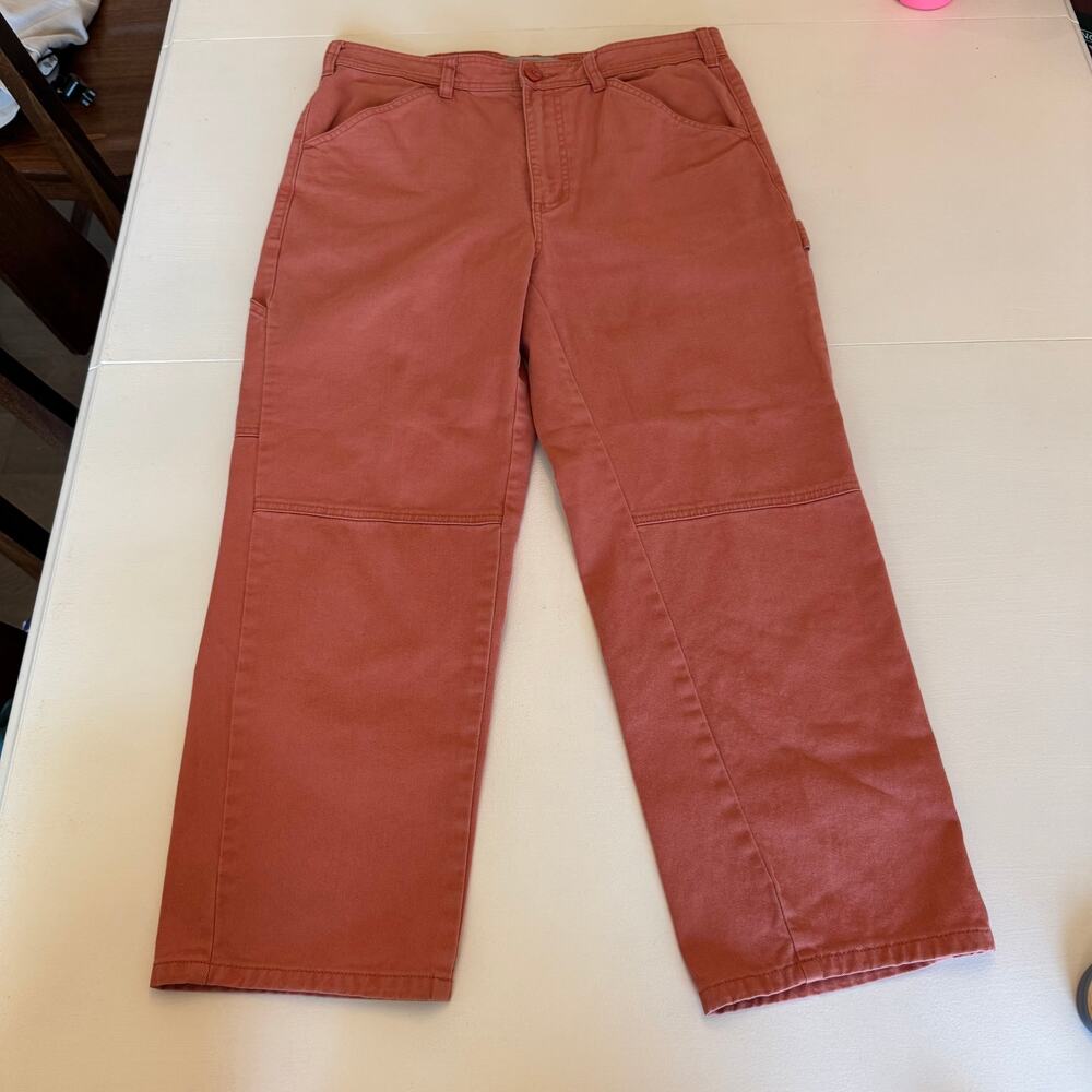 Everlane The Carpenter Pant Size 12 Cargo Wide Leg Burnt Orange Utility Pockets